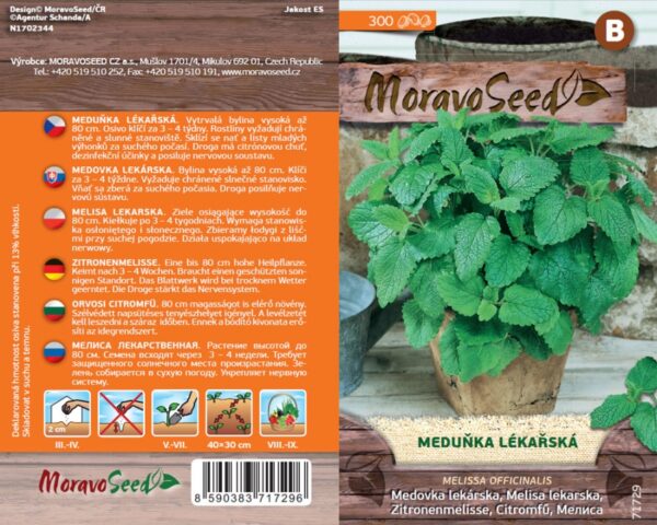 Medovka lekárska - Melissa officinalis semienka